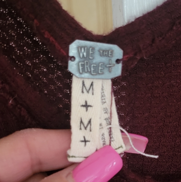 WE THE FREE FREE PEOPLE Laguna Thermal Wine Shirt Size Medium - Picture 7 of 8